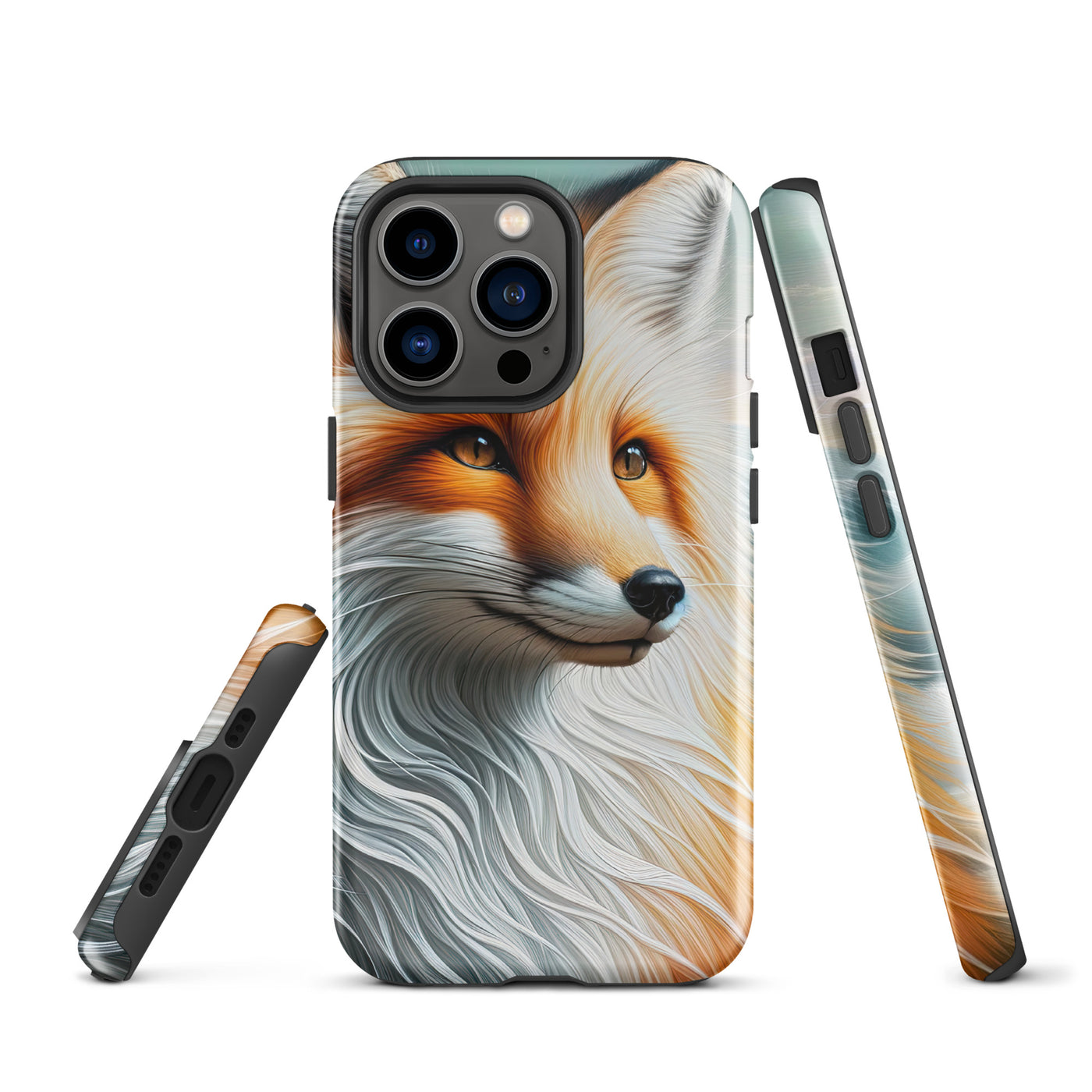 Ölgemälde eines anmutigen, intelligent blickenden Fuchses in Orange-Weiß - iPhone Schutzhülle (robust) camping xxx yyy zzz iPhone 13 Pro