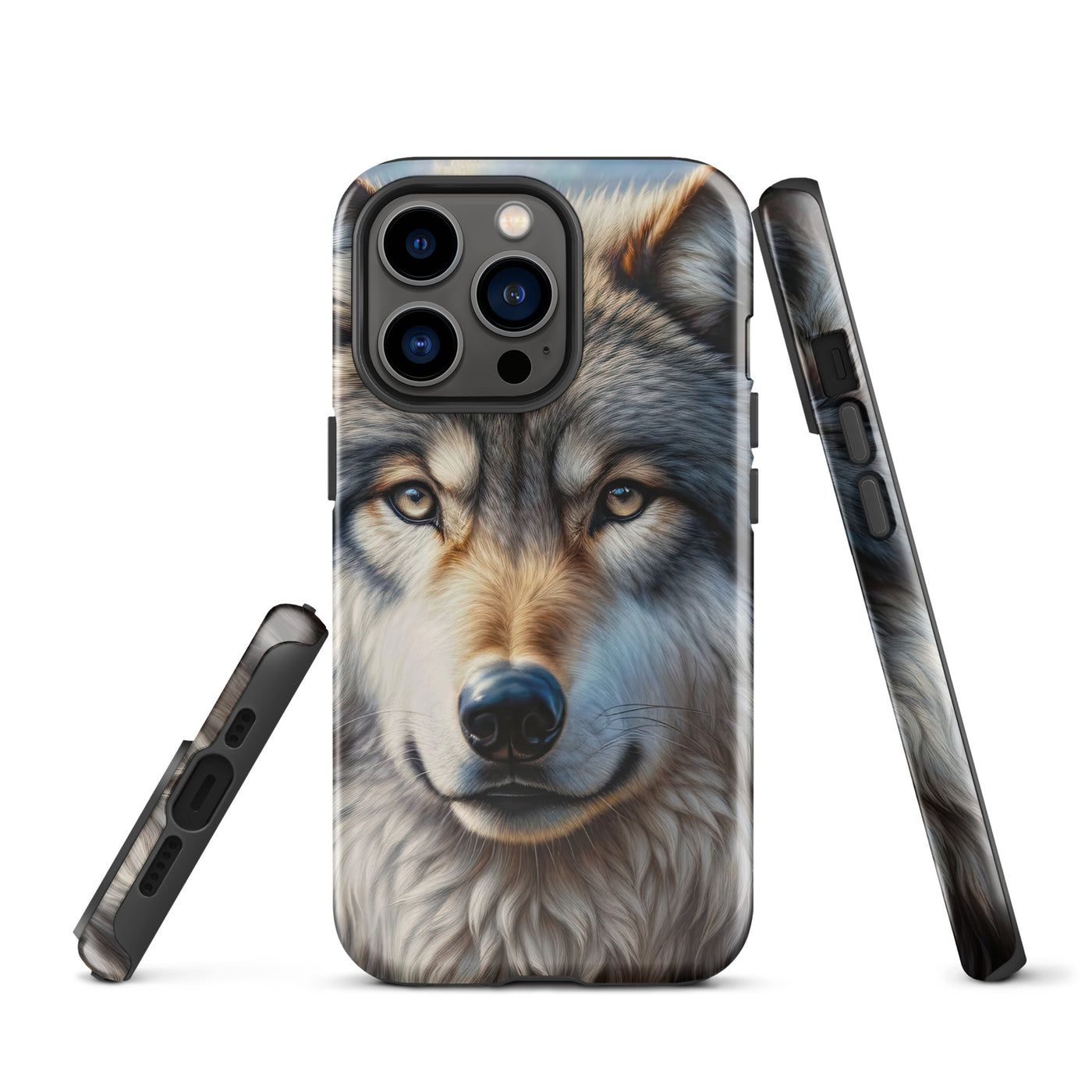 Porträt-Ölgemälde eines prächtigen Wolfes mit faszinierenden Augen (AN) - iPhone Schutzhülle (robust) xxx yyy zzz iPhone 13 Pro