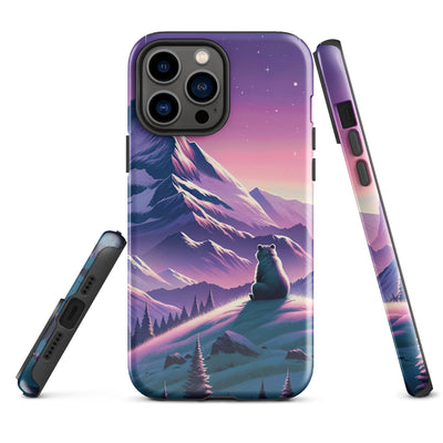 Bezaubernder Alpenabend mit Bär, lavendel-rosafarbener Himmel (AN) - iPhone Schutzhülle (robust) xxx yyy zzz iPhone 13 Pro Max