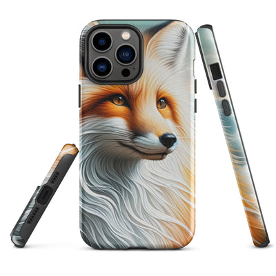 Ölgemälde eines anmutigen, intelligent blickenden Fuchses in Orange-Weiß - iPhone Schutzhülle (robust) camping xxx yyy zzz iPhone 13 Pro Max