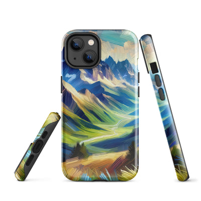 Impressionistische Alpen, lebendige Farbtupfer und Lichteffekte - iPhone Schutzhülle (robust) berge xxx yyy zzz iPhone 14
