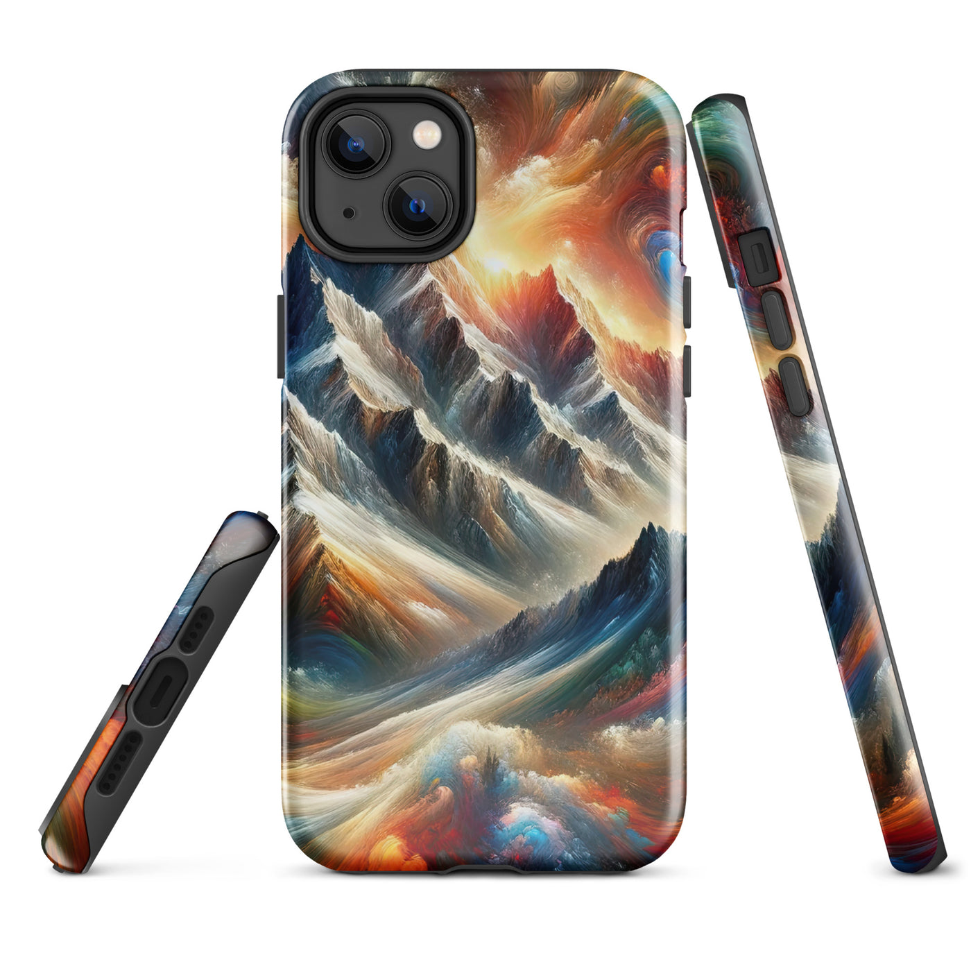 Expressionistische Alpen, Berge: Gemälde mit Farbexplosion - iPhone Schutzhülle (robust) berge xxx yyy zzz iPhone 14 Plus