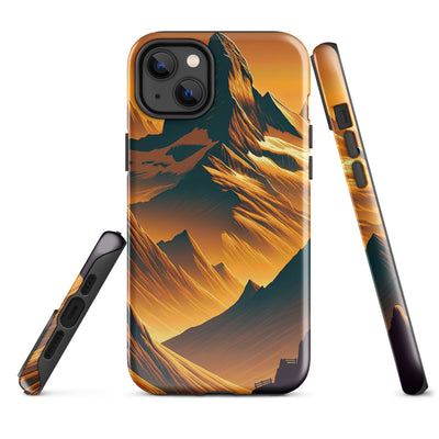 Fuchs in Alpen-Sonnenuntergang, goldene Berge und tiefe Täler - iPhone Schutzhülle (robust) camping xxx yyy zzz iPhone 14 Plus