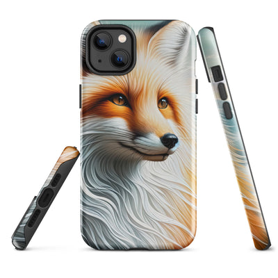 Ölgemälde eines anmutigen, intelligent blickenden Fuchses in Orange-Weiß - iPhone Schutzhülle (robust) camping xxx yyy zzz iPhone 14 Plus