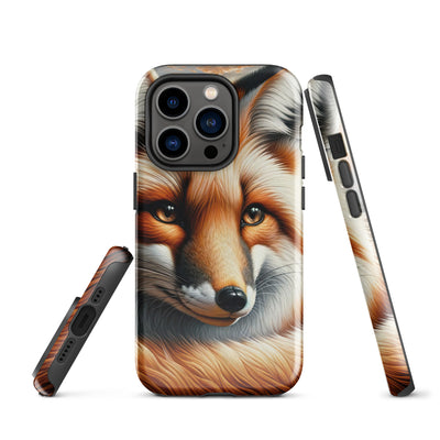 Ölgemälde eines nachdenklichen Fuchses mit weisem Blick - iPhone Schutzhülle (robust) camping xxx yyy zzz iPhone 14 Pro