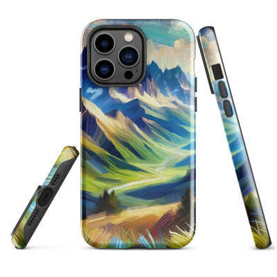 Impressionistische Alpen, lebendige Farbtupfer und Lichteffekte - iPhone Schutzhülle (robust) berge xxx yyy zzz iPhone 14 Pro Max