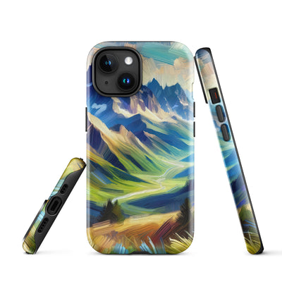 Impressionistische Alpen, lebendige Farbtupfer und Lichteffekte - iPhone Schutzhülle (robust) berge xxx yyy zzz iPhone 15