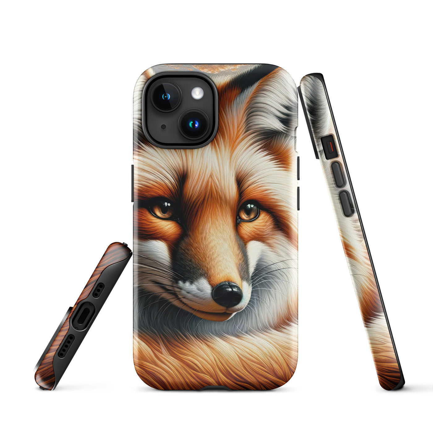 Ölgemälde eines nachdenklichen Fuchses mit weisem Blick - iPhone Schutzhülle (robust) camping xxx yyy zzz iPhone 15