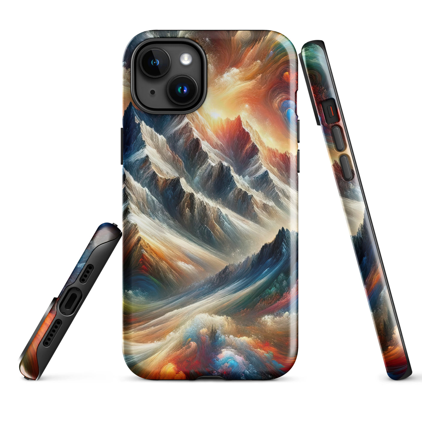 Expressionistische Alpen, Berge: Gemälde mit Farbexplosion - iPhone Schutzhülle (robust) berge xxx yyy zzz iPhone 15 Plus