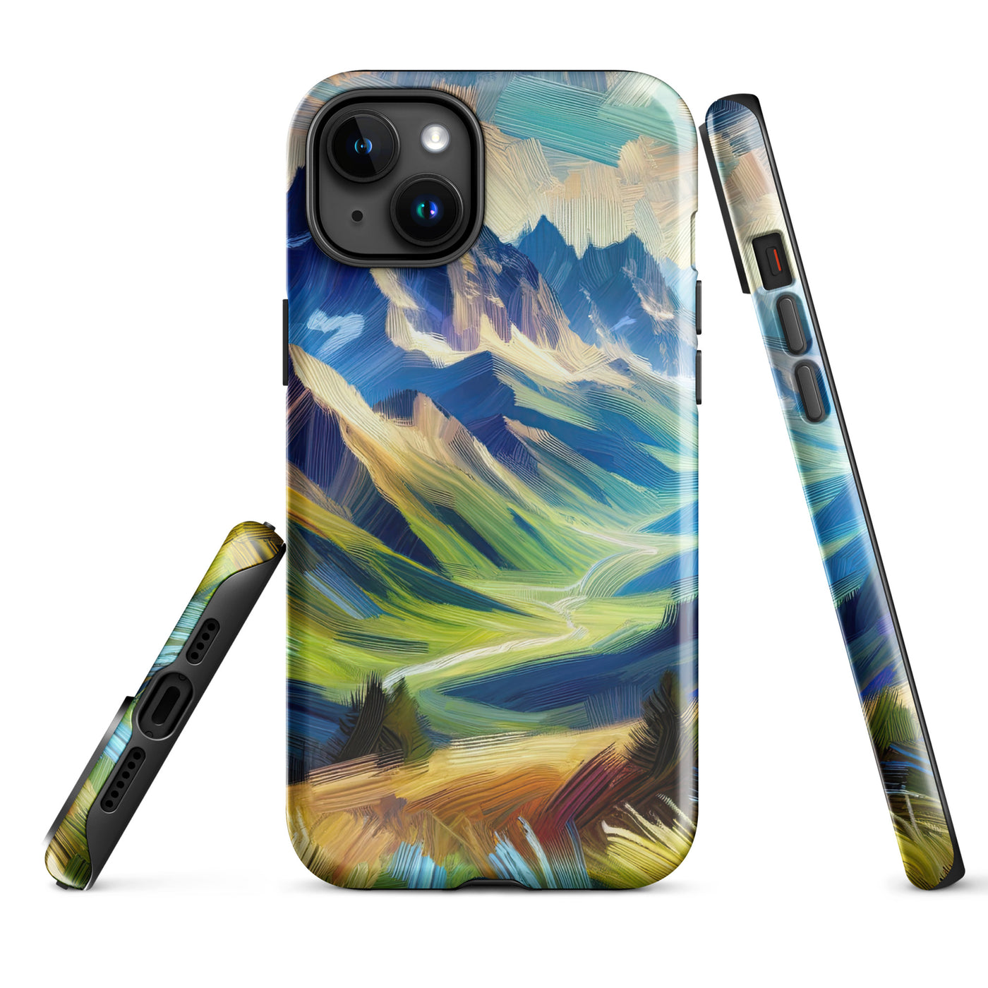 Impressionistische Alpen, lebendige Farbtupfer und Lichteffekte - iPhone Schutzhülle (robust) berge xxx yyy zzz iPhone 15 Plus