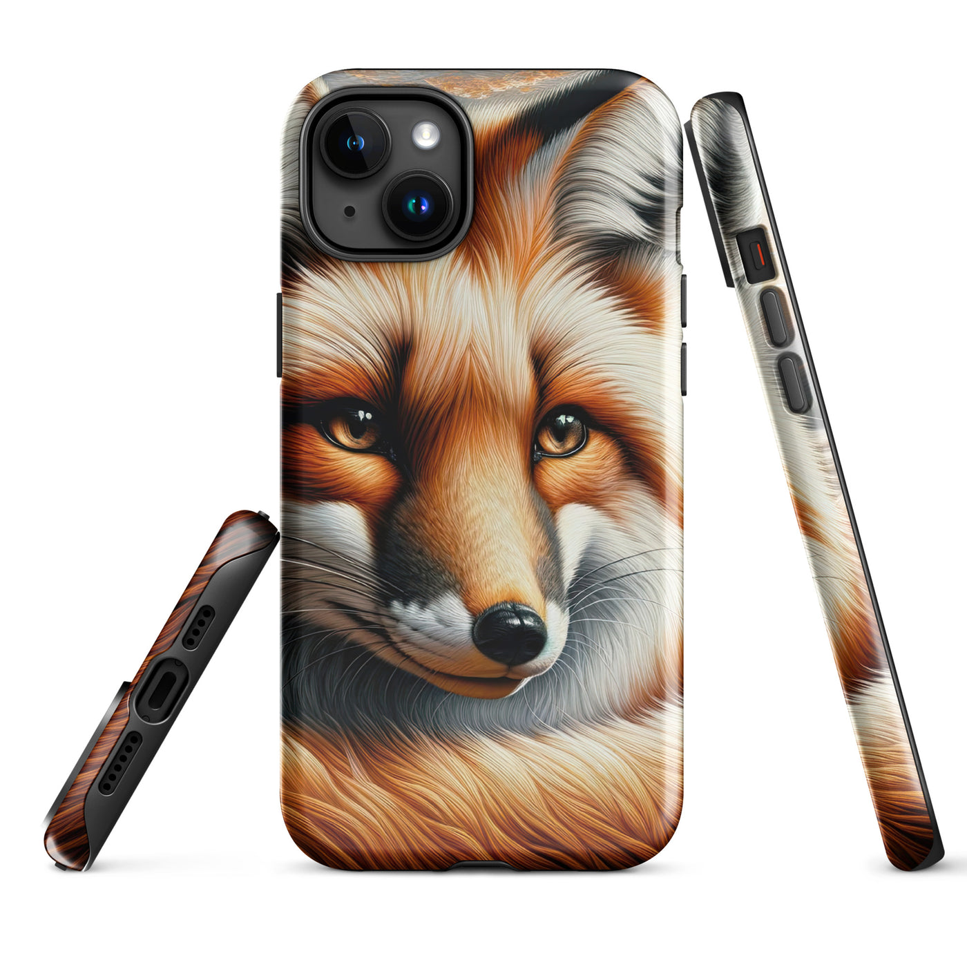 Ölgemälde eines nachdenklichen Fuchses mit weisem Blick - iPhone Schutzhülle (robust) camping xxx yyy zzz iPhone 15 Plus