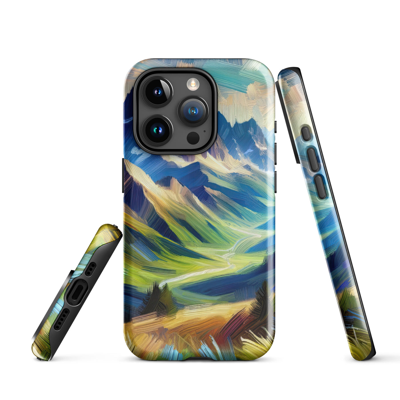 Impressionistische Alpen, lebendige Farbtupfer und Lichteffekte - iPhone Schutzhülle (robust) berge xxx yyy zzz iPhone 15 Pro