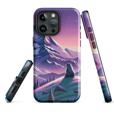Bezaubernder Alpenabend mit Bär, lavendel-rosafarbener Himmel (AN) - iPhone Schutzhülle (robust) xxx yyy zzz iPhone 15 Pro Max