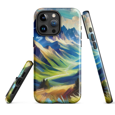 Impressionistische Alpen, lebendige Farbtupfer und Lichteffekte - iPhone Schutzhülle (robust) berge xxx yyy zzz iPhone 15 Pro Max