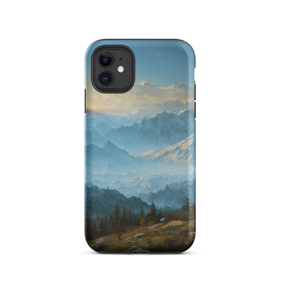Schöne Berge mit Nebel bedeckt - Ölmalerei - iPhone Schutzhülle (robust) berge xxx iPhone 11