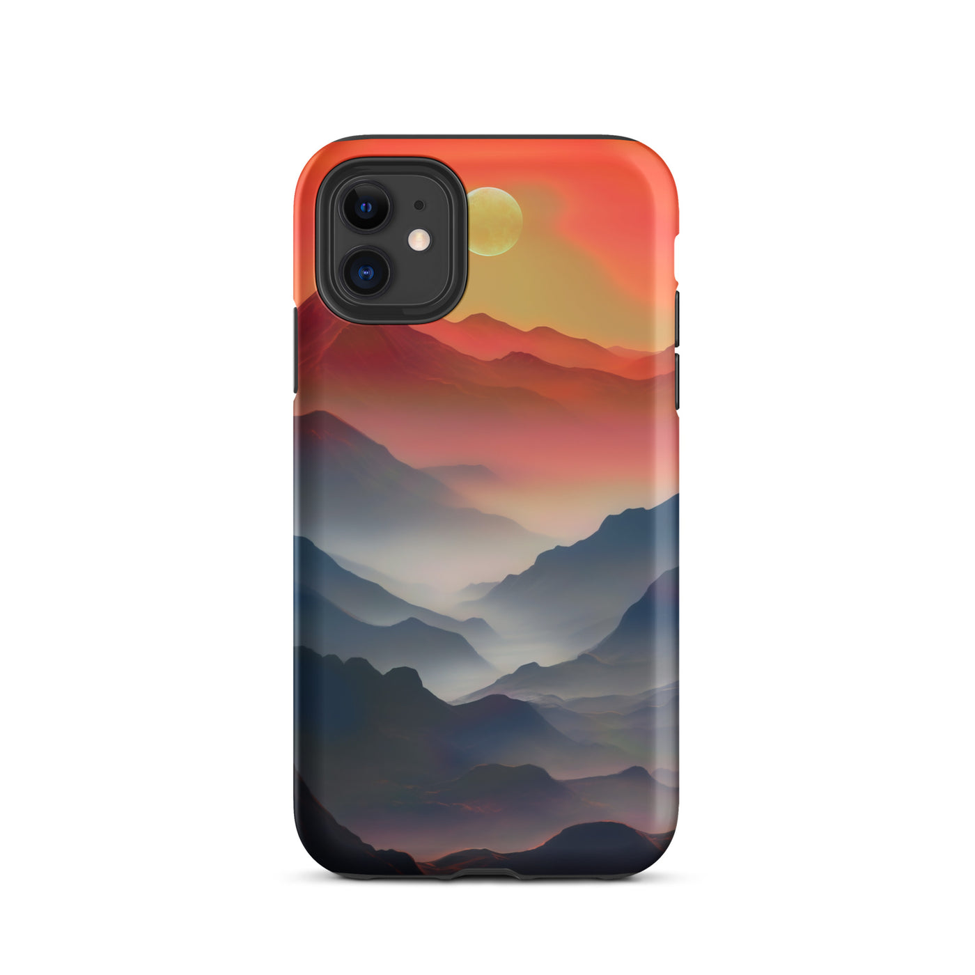Sonnteruntergang, Gebirge und Nebel - Landschaftsmalerei - iPhone Schutzhülle (robust) berge xxx iPhone 11