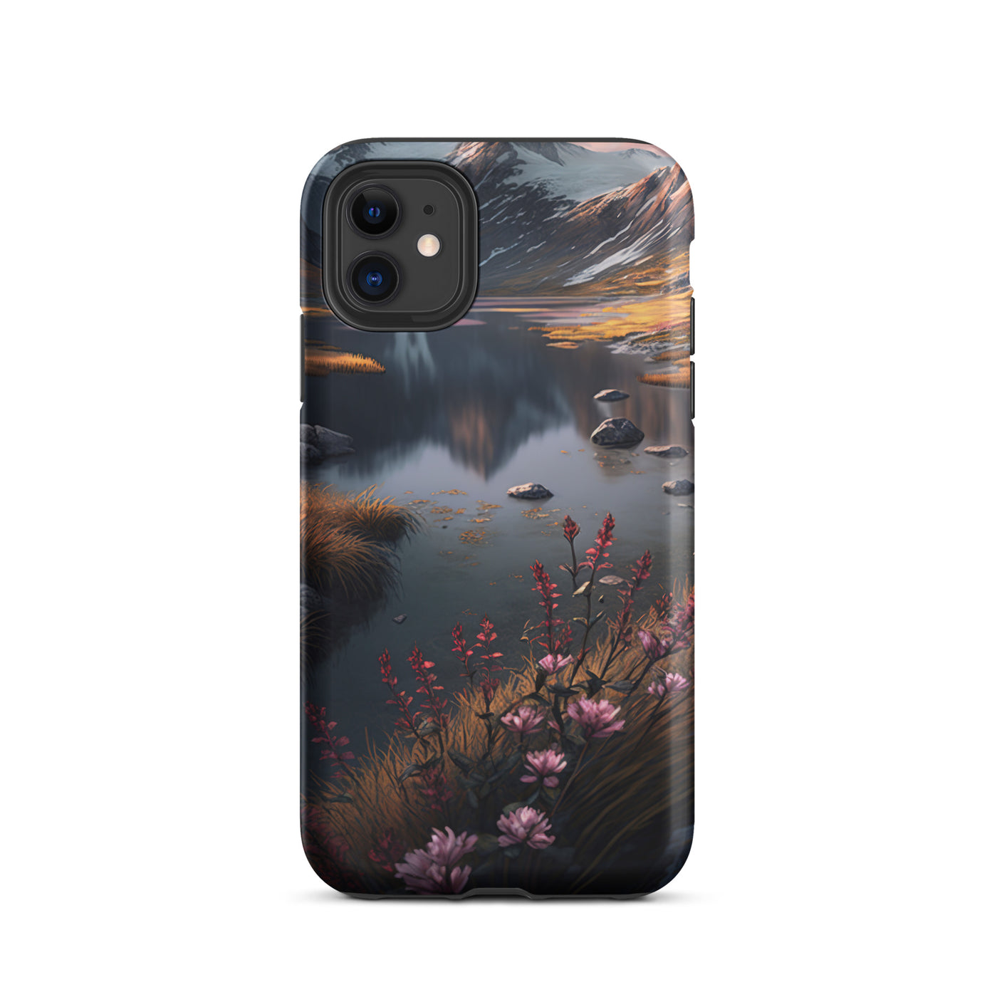 Berge, Bergsee und Blumen - iPhone Schutzhülle (robust) berge xxx iPhone 11