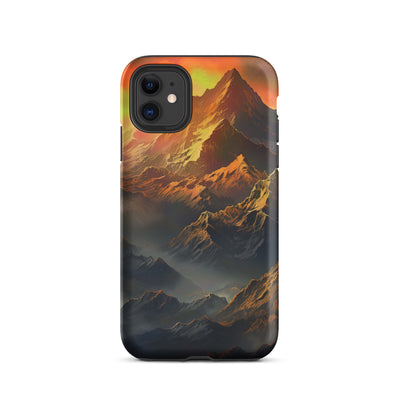 Wunderschöne Himalaya Gebirge im Nebel und Sonnenuntergang - Malerei - iPhone Schutzhülle (robust) berge xxx iPhone 11