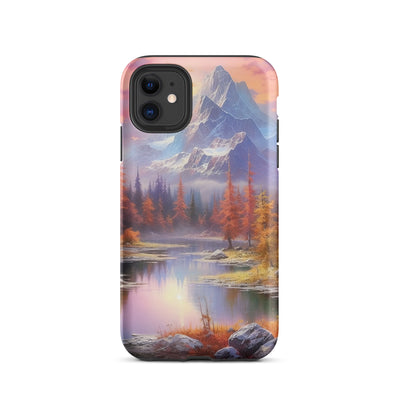 Landschaftsmalerei - Berge, Bäume, Bergsee und Herbstfarben - iPhone Schutzhülle (robust) berge xxx iPhone 11