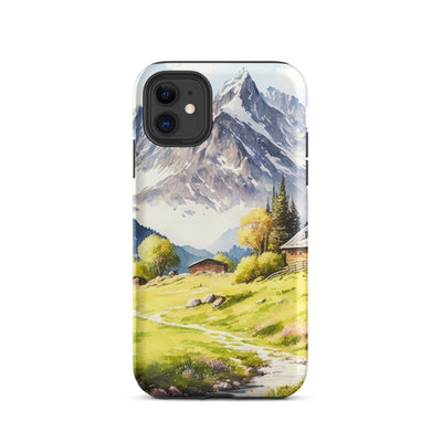 Epische Berge und Berghütte - Landschaftsmalerei - iPhone Schutzhülle (robust) berge xxx iPhone 11
