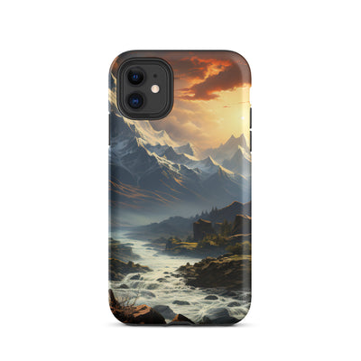 Berge, Sonne, steiniger Bach und Wolken - Epische Stimmung - iPhone Schutzhülle (robust) berge xxx iPhone 11