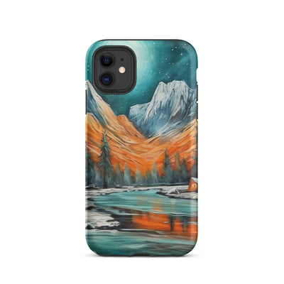 Berglandschaft und Zelte - Nachtstimmung - Landschaftsmalerei - iPhone Schutzhülle (robust) camping xxx iPhone 11