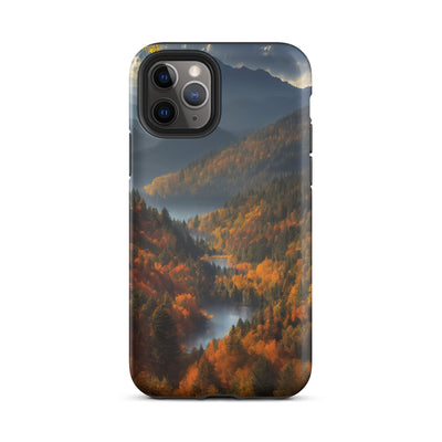 Berge, Wald und Nebel - Malerei - iPhone Schutzhülle (robust) berge xxx iPhone 11 Pro