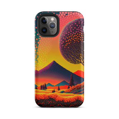 Berge und warme Farben - Punktkunst - iPhone Schutzhülle (robust) berge xxx iPhone 11 Pro