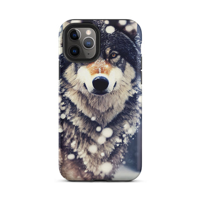 Wolf im Schnee - Episches Foto - iPhone Schutzhülle (robust) camping xxx iPhone 11 Pro