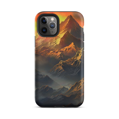 Wunderschöne Himalaya Gebirge im Nebel und Sonnenuntergang - Malerei - iPhone Schutzhülle (robust) berge xxx iPhone 11 Pro