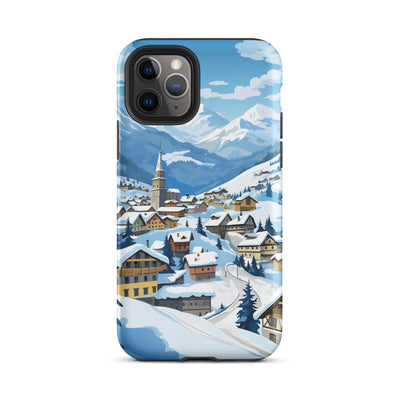 Kitzbühl - Berge und Schnee - Landschaftsmalerei - iPhone Schutzhülle (robust) ski xxx iPhone 11 Pro
