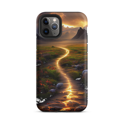 Landschaft mit wilder Atmosphäre - Malerei - iPhone Schutzhülle (robust) berge xxx iPhone 11 Pro