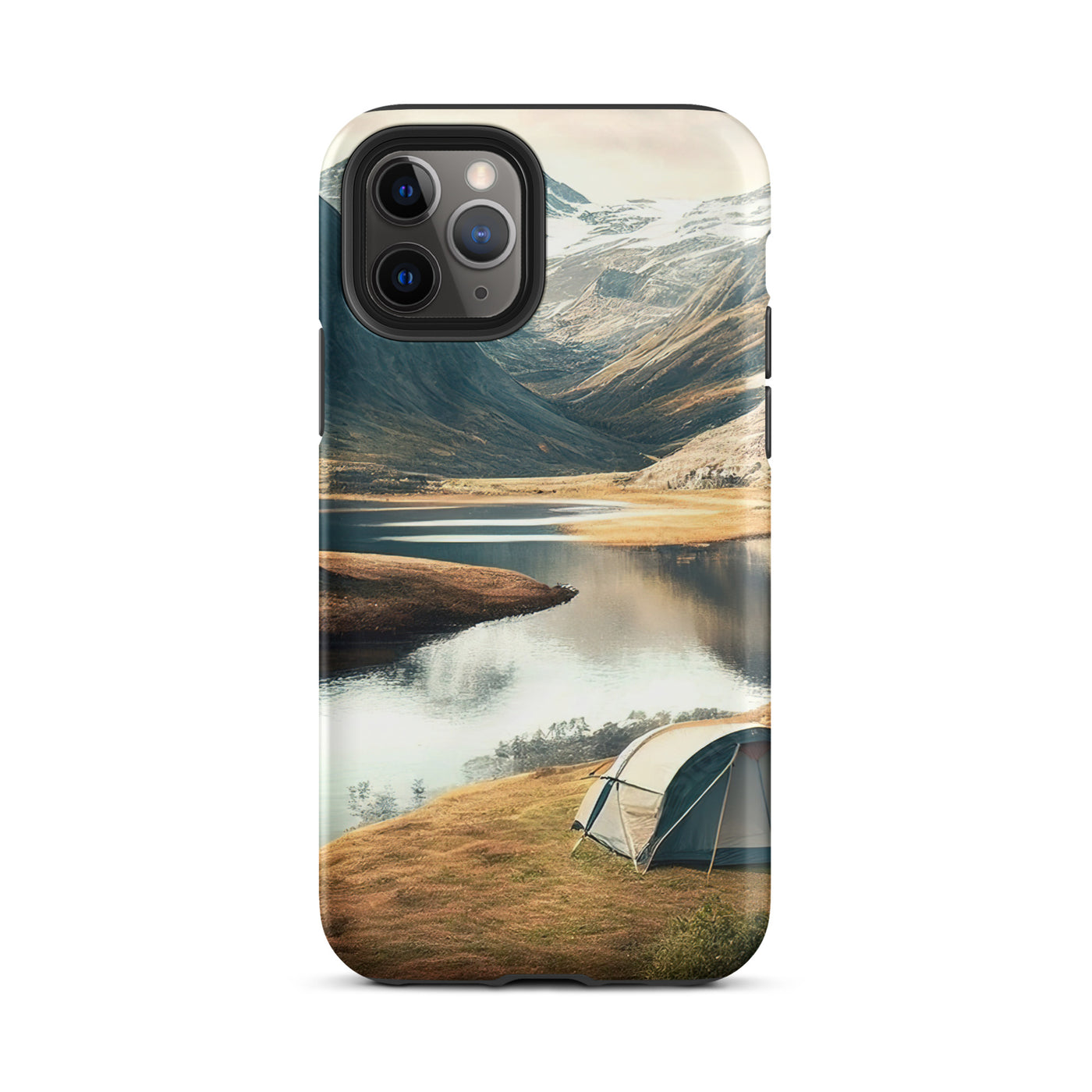 Zelt, Berge und Bergsee - iPhone Schutzhülle (robust) camping xxx iPhone 11 Pro