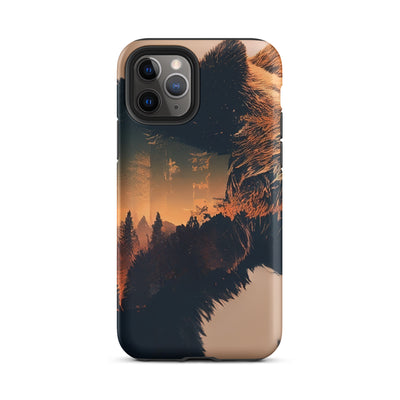 Bär und Bäume Illustration - iPhone Schutzhülle (robust) camping xxx iPhone 11 Pro