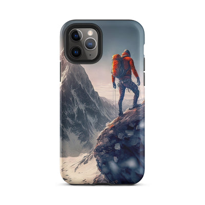Bergsteiger auf Berg - Epische Malerei - iPhone Schutzhülle (robust) klettern xxx iPhone 11 Pro