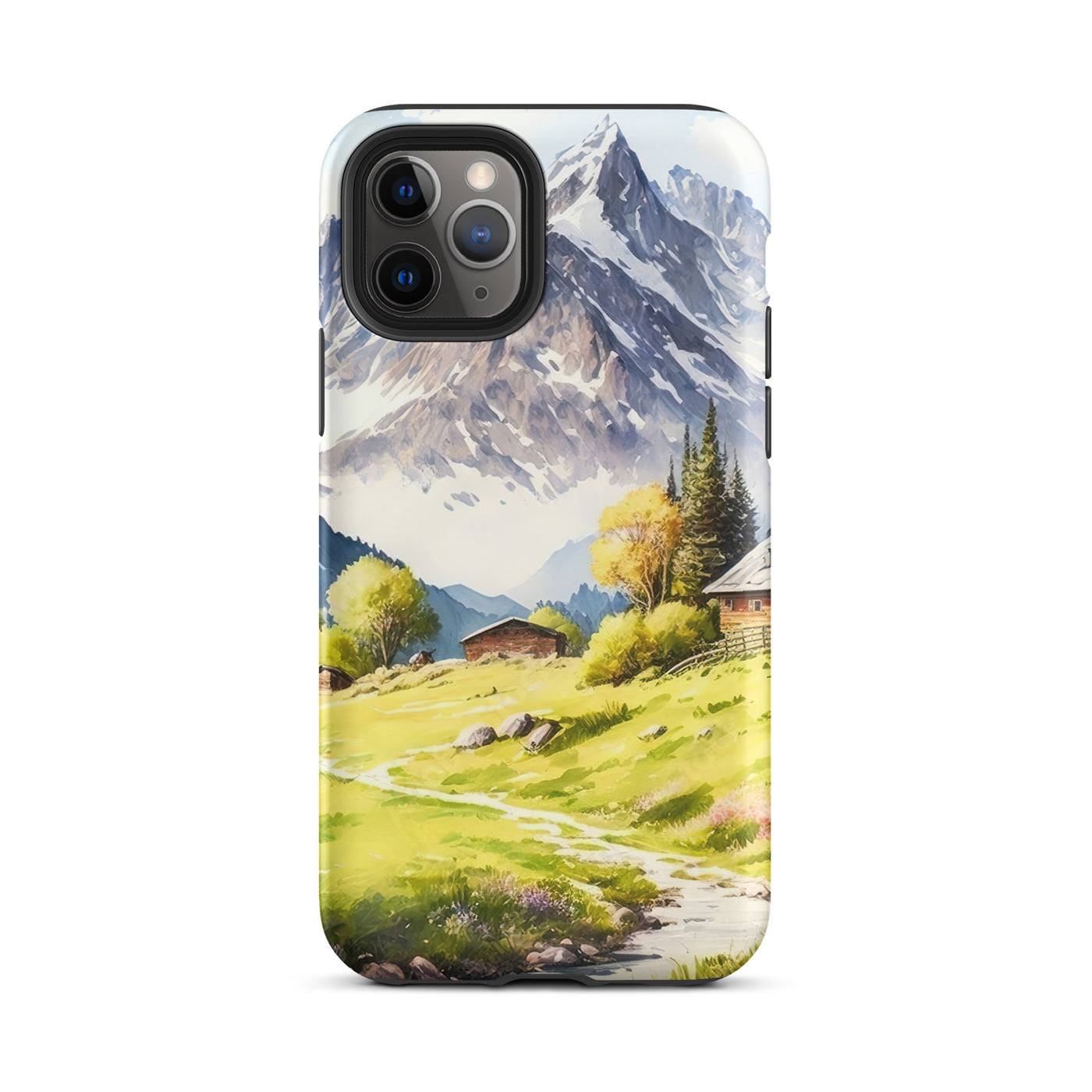 Epische Berge und Berghütte - Landschaftsmalerei - iPhone Schutzhülle (robust) berge xxx iPhone 11 Pro