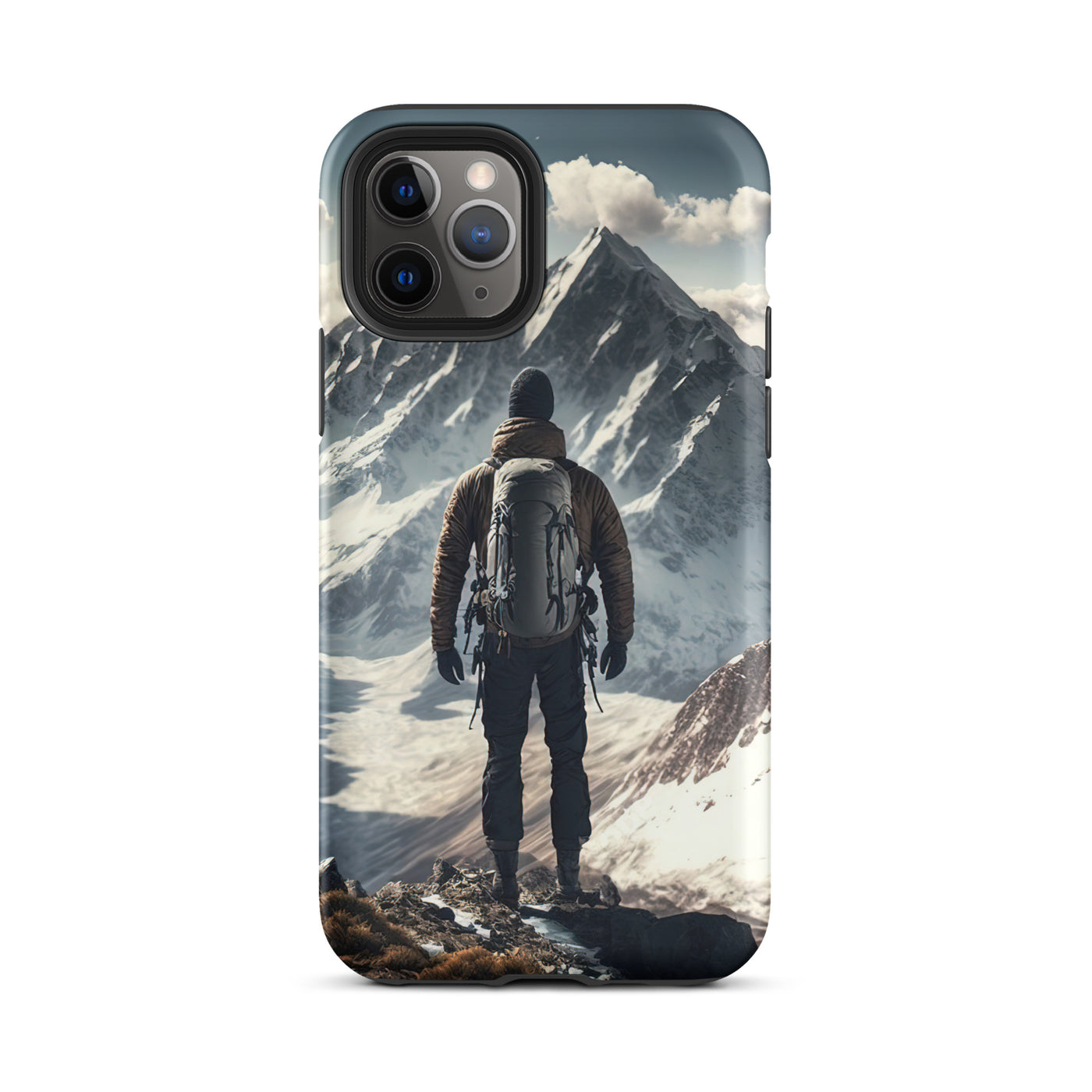 Wanderer auf Berg von hinten - Malerei - iPhone Schutzhülle (robust) berge xxx iPhone 11 Pro