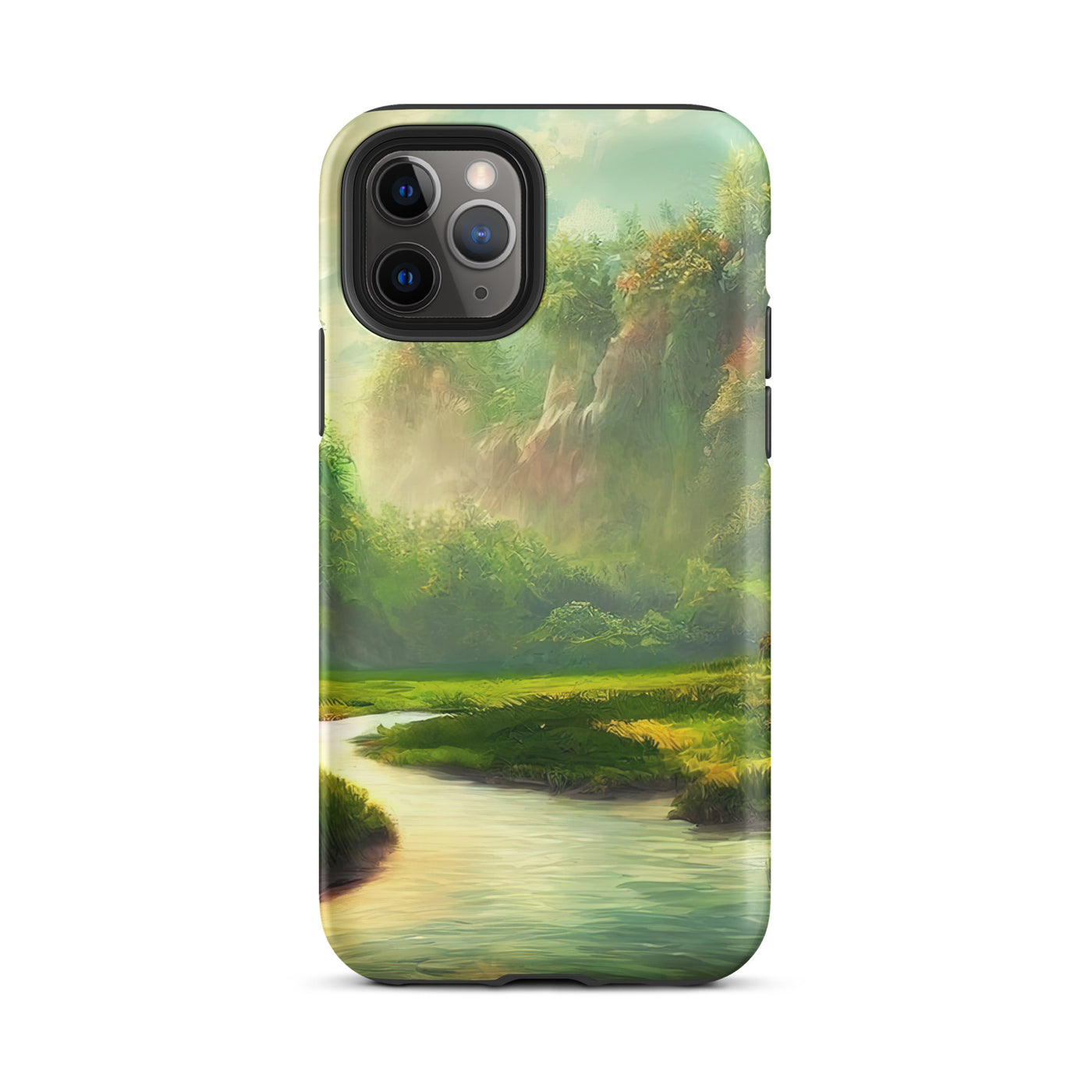 Bach im tropischen Wald - Landschaftsmalerei - iPhone Schutzhülle (robust) camping xxx iPhone 11 Pro