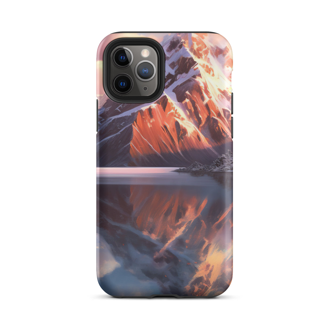 Berg und Bergsee - Landschaftsmalerei - iPhone Schutzhülle (robust) berge xxx iPhone 11 Pro