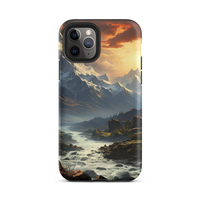 Berge, Sonne, steiniger Bach und Wolken - Epische Stimmung - iPhone Schutzhülle (robust) berge xxx iPhone 11 Pro