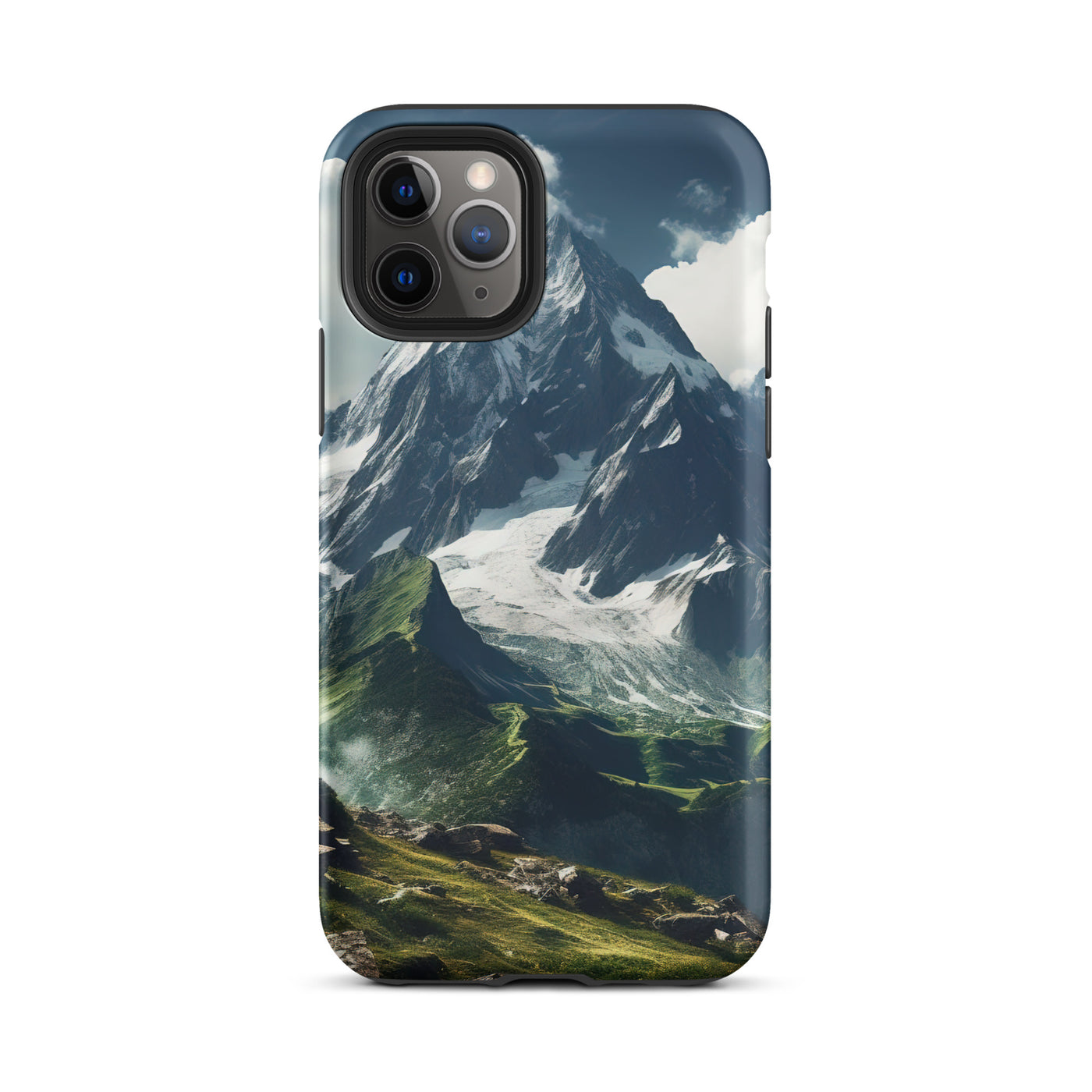 Gigantischer Berg - Landschaftsmalerei - iPhone Schutzhülle (robust) berge xxx iPhone 11 Pro