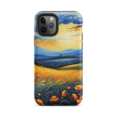 Berglandschaft mit schönen gelben Blumen - Landschaftsmalerei - iPhone Schutzhülle (robust) berge xxx iPhone 11 Pro