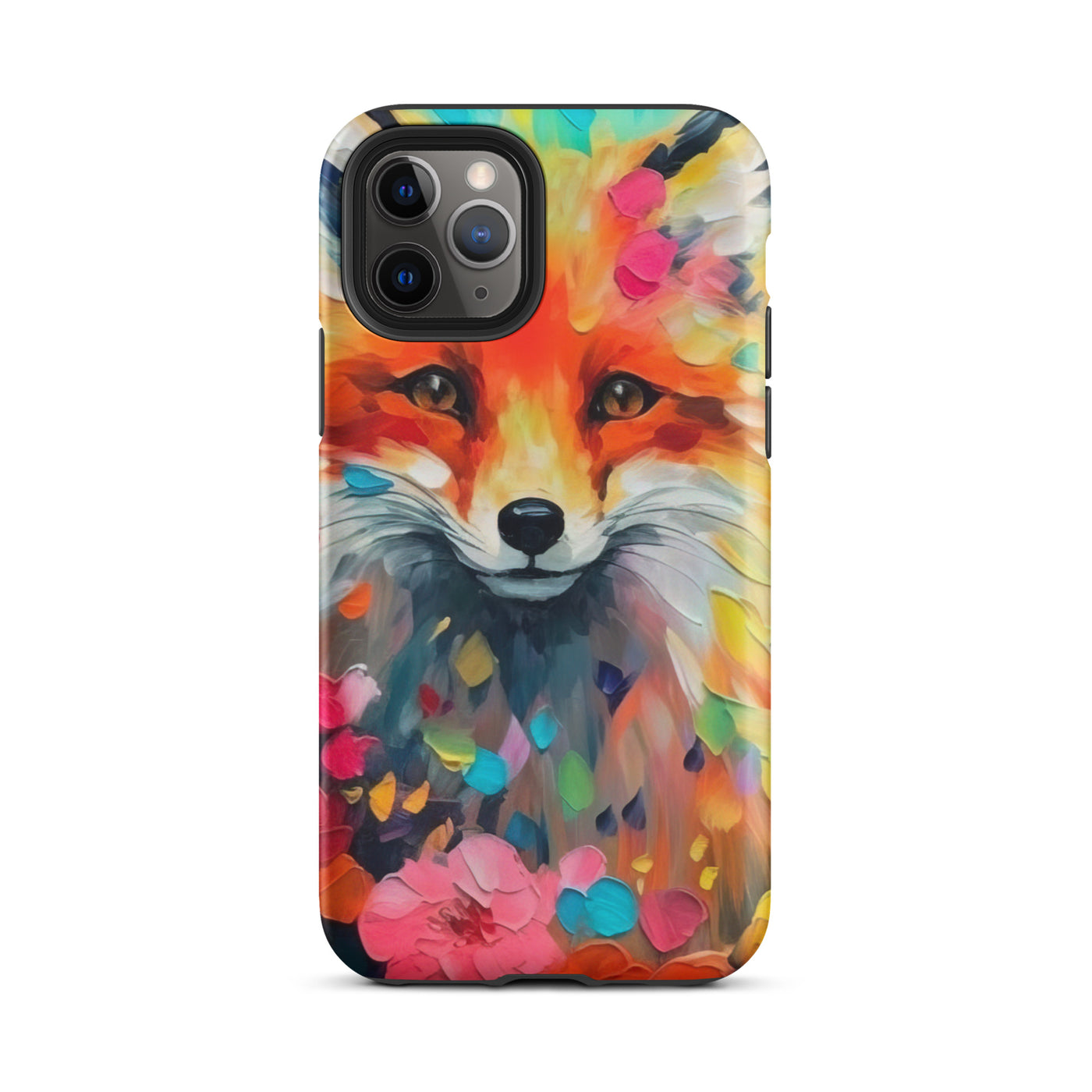 Schöner Fuchs im Blumenfeld - Farbige Malerei - iPhone Schutzhülle (robust) camping xxx iPhone 11 Pro