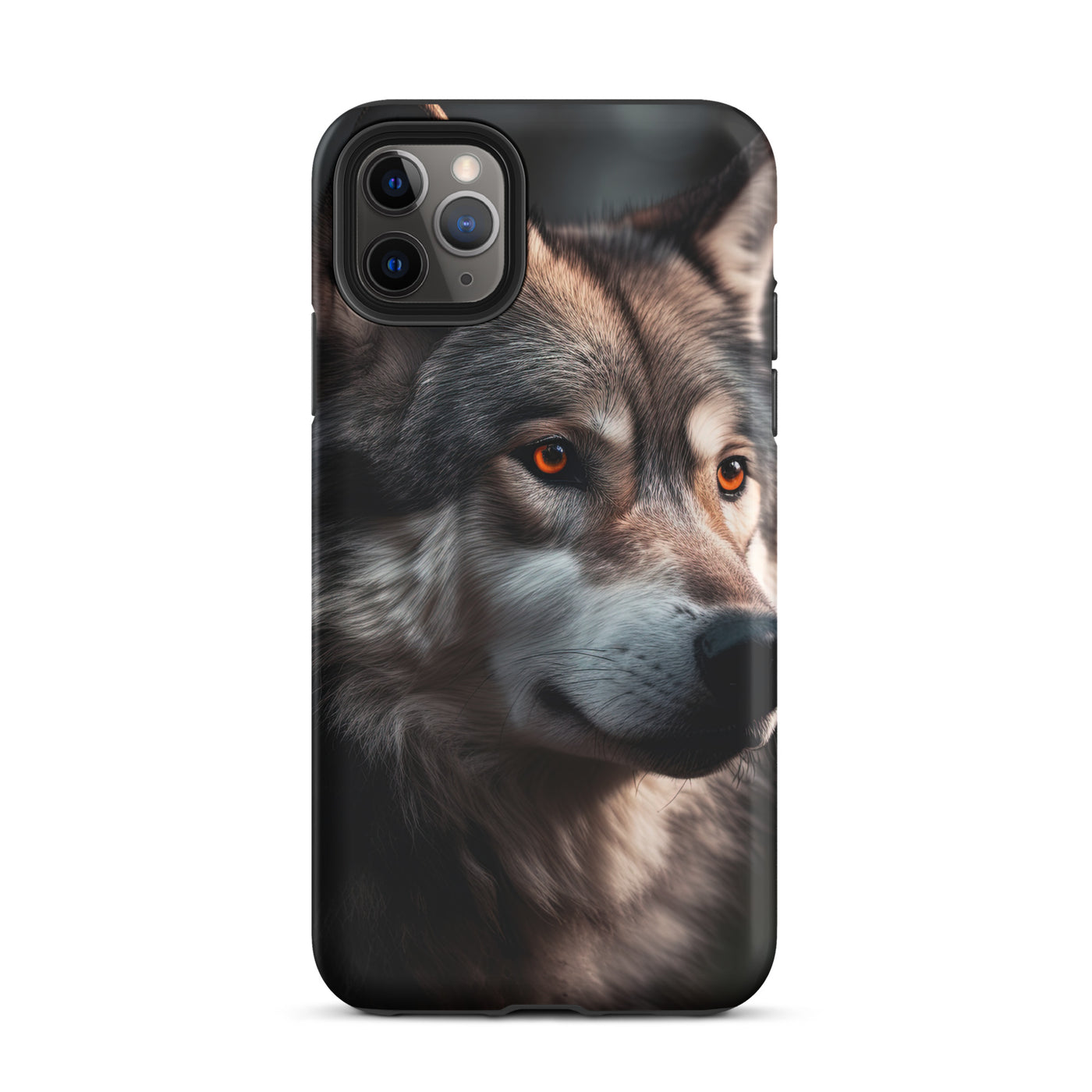 Wolf Porträt - Fotorealistische Malerei - iPhone Schutzhülle (robust) camping xxx iPhone 11 Pro Max