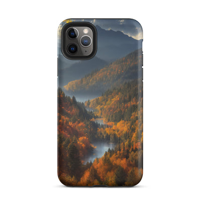 Berge, Wald und Nebel - Malerei - iPhone Schutzhülle (robust) berge xxx iPhone 11 Pro Max