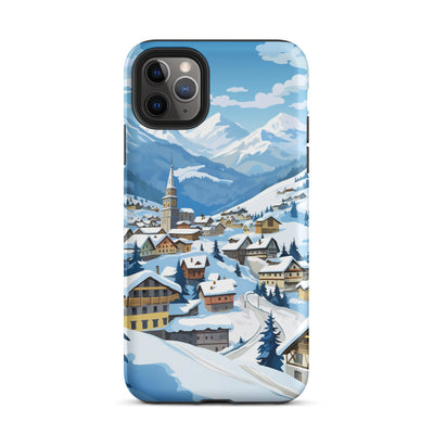 Kitzbühl - Berge und Schnee - Landschaftsmalerei - iPhone Schutzhülle (robust) ski xxx iPhone 11 Pro Max