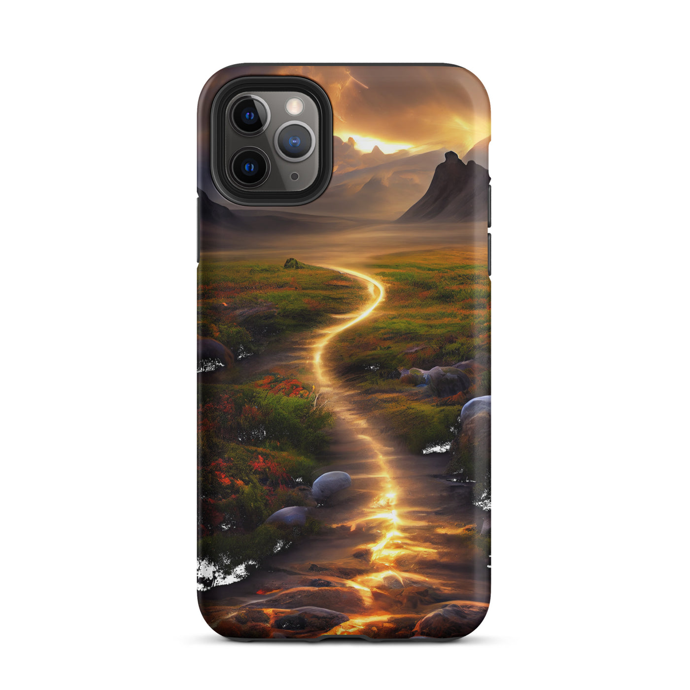 Landschaft mit wilder Atmosphäre - Malerei - iPhone Schutzhülle (robust) berge xxx iPhone 11 Pro Max