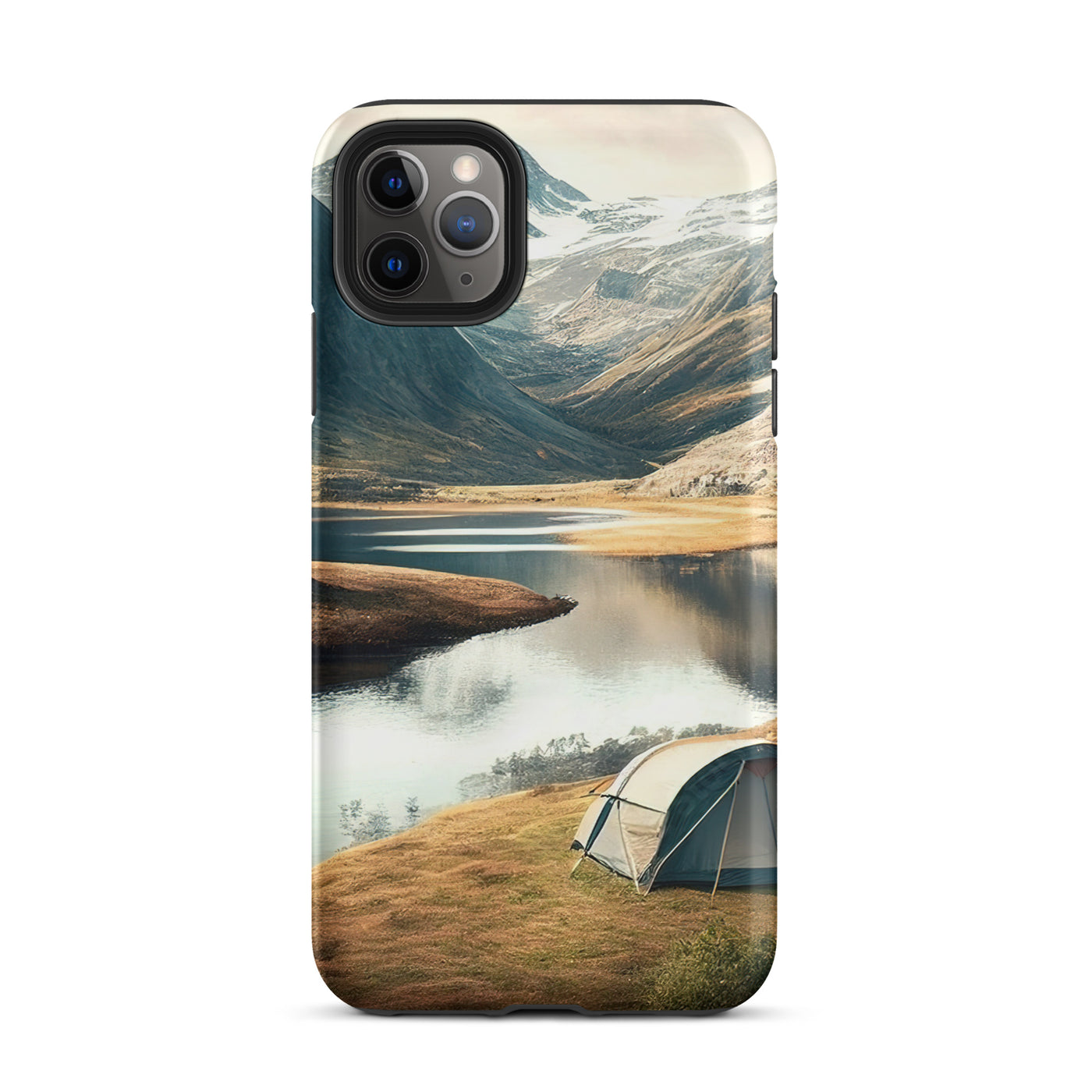 Zelt, Berge und Bergsee - iPhone Schutzhülle (robust) camping xxx iPhone 11 Pro Max