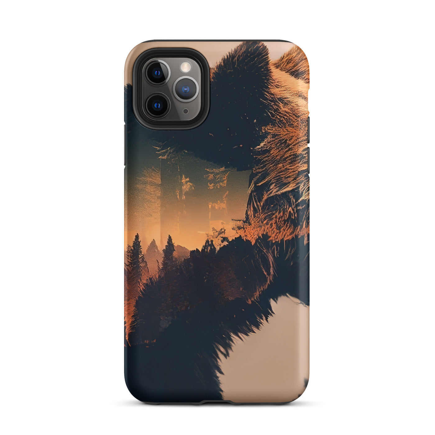 Bär und Bäume Illustration - iPhone Schutzhülle (robust) camping xxx iPhone 11 Pro Max