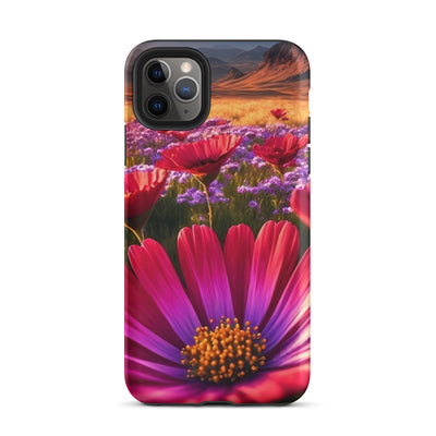 Wünderschöne Blumen und Berge im Hintergrund - iPhone Schutzhülle (robust) berge xxx iPhone 11 Pro Max